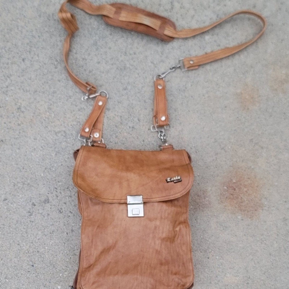 Vtg Karla Bolsas Leather Duffle Crossbody Bag Combo - Picture 8 of 12